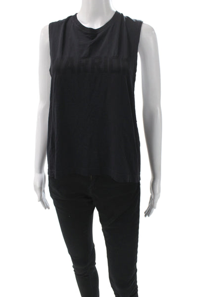 Spiritual Gangster Women Basic Jersey Army Graphic Tank Black Nylon Size M/L