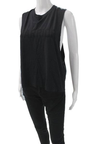 Spiritual Gangster Women Basic Jersey Army Graphic Tank Black Nylon Size M/L