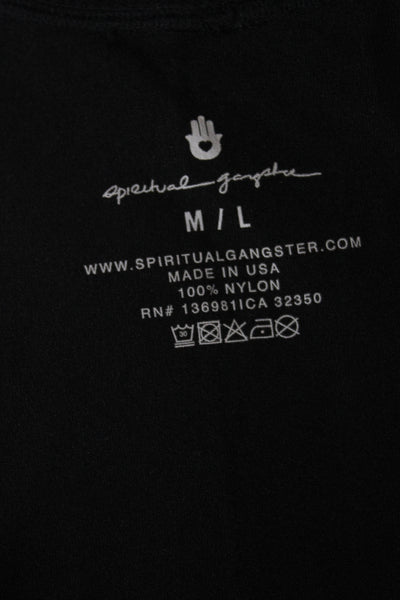 Spiritual Gangster Women Basic Jersey Army Graphic Tank Black Nylon Size M/L