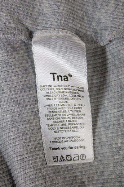 TNA Women Cropped Sleeveless Tank Gray Cotton Blend 90s Size 2XL
