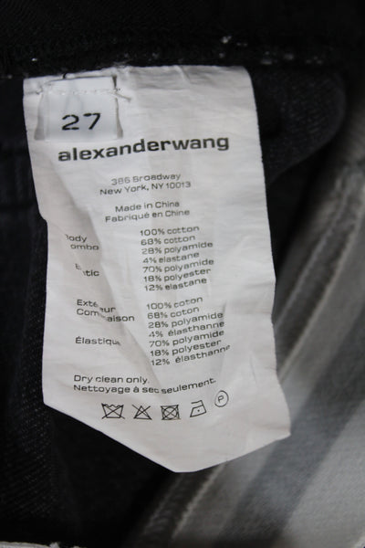 Alexander Wang Unisex Dark Gray Designer Cotton Button Shorts Size 27