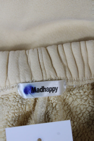 Madhappy Unisex Beige Graphic Cotton Sweat Shorts Beach Size M