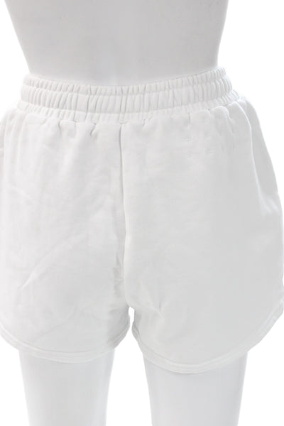 Ksubi Unisex Sweat Shorts White Cotton Graphic Designer Size S