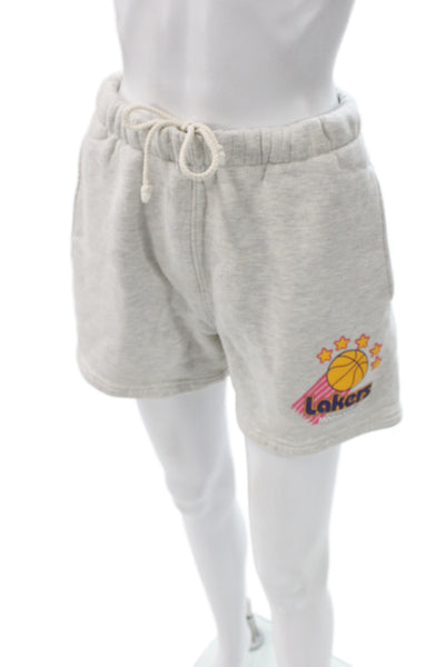 Madhappy Unisex Sweat Shorts Gray Graphic Drawstring Size M