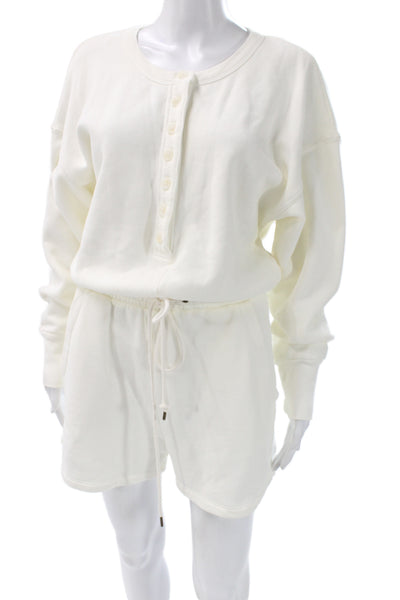 Citizens of Humanity Women Long Sleeve Cotton Jumpsuit White Size S