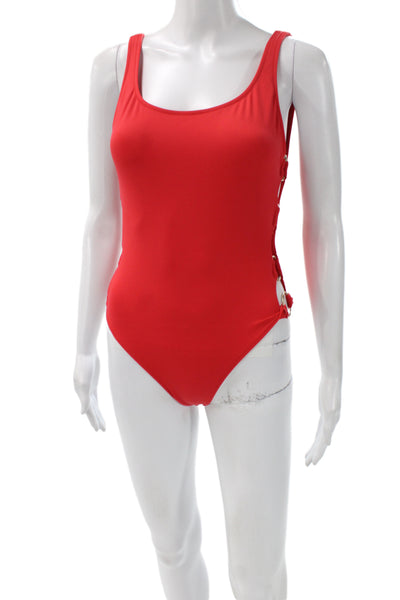 Solid & Striped Womens One Piece Swimsuit Red Size S