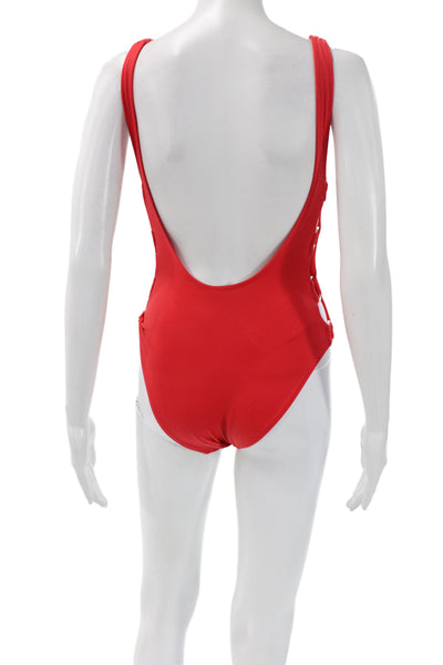 Solid & Striped Womens One Piece Swimsuit Red Size S