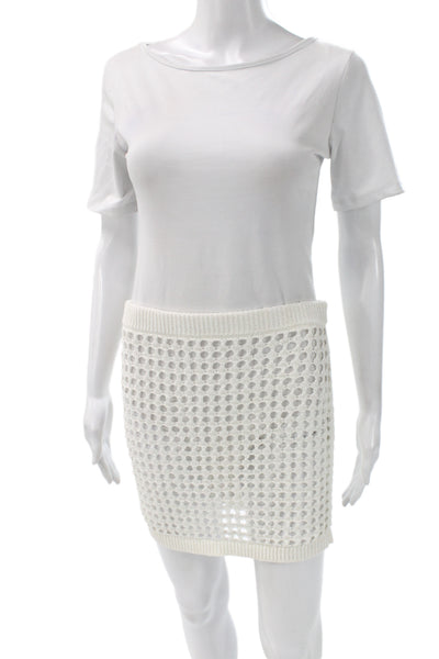 Solid & Striped Womens White Mini Skirt 77% Cotton 23% Polyester Size L