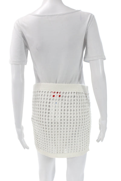 Solid & Striped Womens White Mini Skirt 77% Cotton 23% Polyester Size L