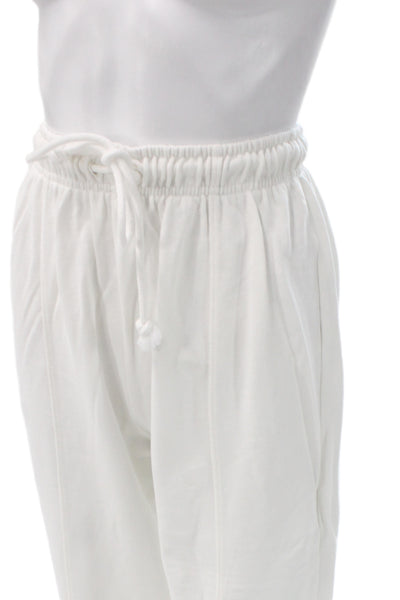 Zara Unisex Jogger Sweatpants White Cotton Drawstring Size S