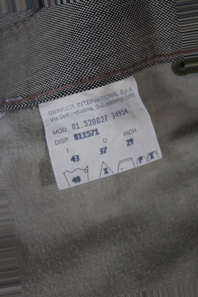 Fendi Mens Cropped Ankle Beige Pants Button Closure Designer Size IT 43