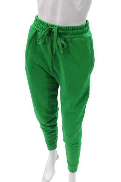 Zara Unisex Jogger Sweatpants Green Drawstring Cotton Polyester Size S