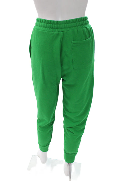 Zara Unisex Jogger Sweatpants Green Drawstring Cotton Polyester Size S