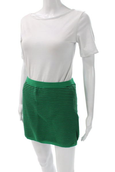 Tropic Of C Womens Mini Pencil Skirt Green Striped 100% Recycled Nylon Size M