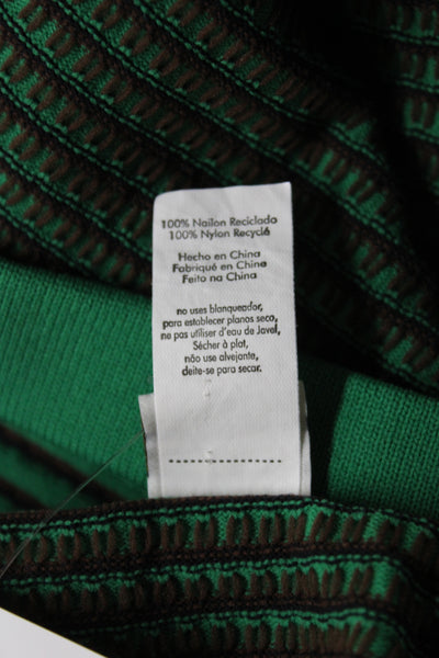 Tropic Of C Womens Mini Pencil Skirt Green Striped 100% Recycled Nylon Size M