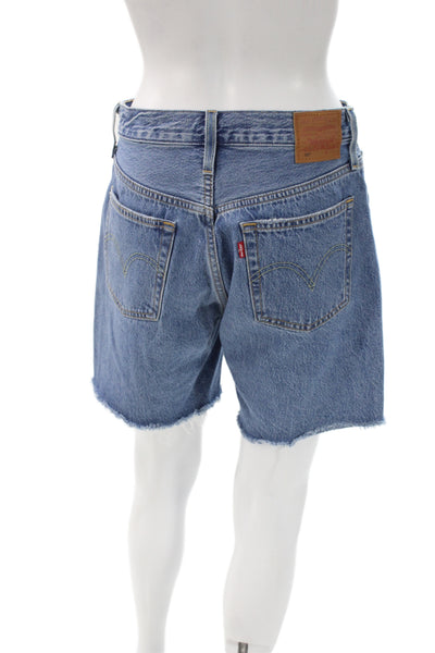 Levis Mens Bermuda Cotton Shorts Blue Solid Size 27