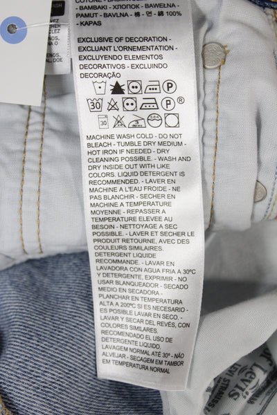Levis Mens Bermuda Cotton Shorts Blue Solid Size 27