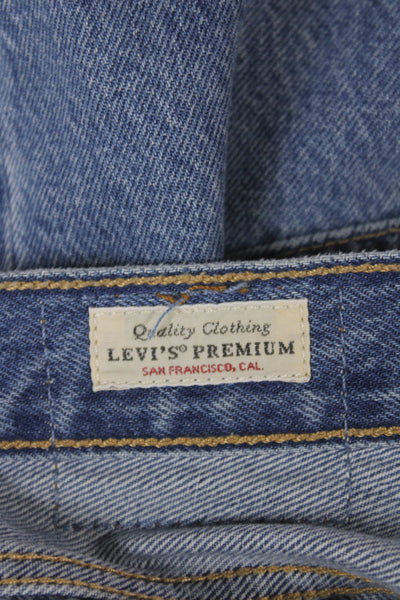 Levis Mens Bermuda Cotton Shorts Blue Solid Size 27