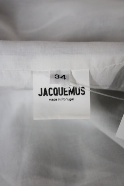 Jacquemus Womens Silk Sleeveless Graphic Print Button Top Dark Blue Size 34