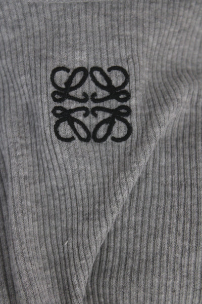 Loewe Womens Cropped Tank Gray Cotton Round Neck Sleeveless Designer Size S