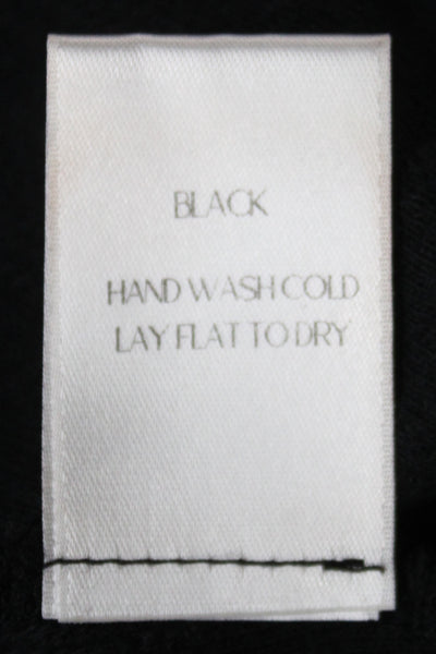 Leset Women Cropped Camisole Black Cotton Spandex Round Neck Size S
