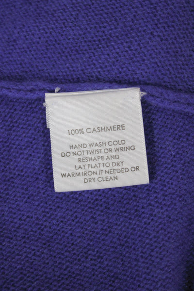 White + Warren Women Tunic Purple 100% Cotton Round Neck Short Sleeve Size L