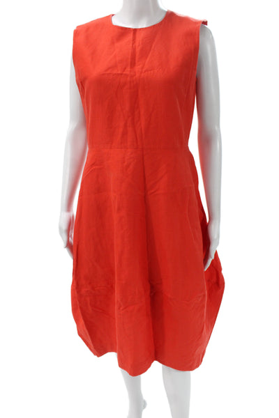 COS Womens A-Line Shift Dress Red Sleeveless Round Neck Cotton Size 12