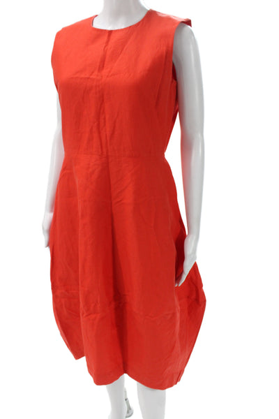 COS Womens A-Line Shift Dress Red Sleeveless Round Neck Cotton Size 12