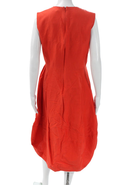 COS Womens A-Line Shift Dress Red Sleeveless Round Neck Cotton Size 12