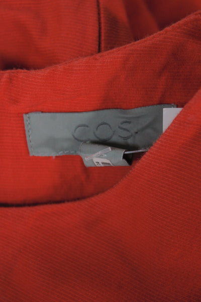 COS Womens A-Line Shift Dress Red Sleeveless Round Neck Cotton Size 12