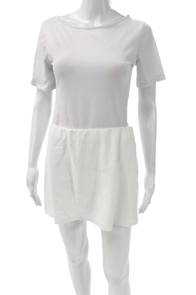 Frankies Bikinis Women T-Shirt Dress Short Sleeve Gray Beach Size L