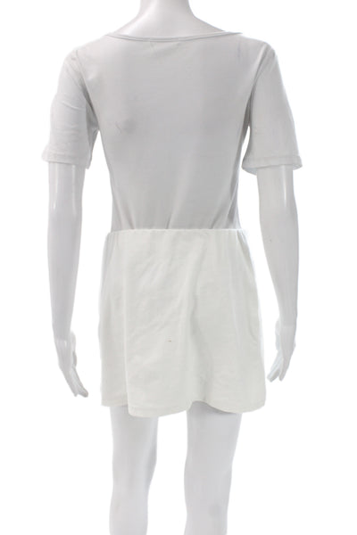 Frankies Bikinis Women T-Shirt Dress Short Sleeve Gray Beach Size L