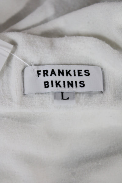 Frankies Bikinis Women T-Shirt Dress Short Sleeve Gray Beach Size L