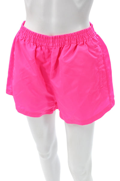 The Frankie Shop Unisex Pink 80s Solid Polyester Shorts Size M