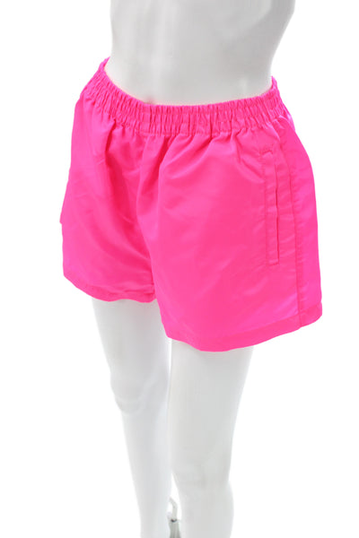 The Frankie Shop Unisex Pink 80s Solid Polyester Shorts Size M
