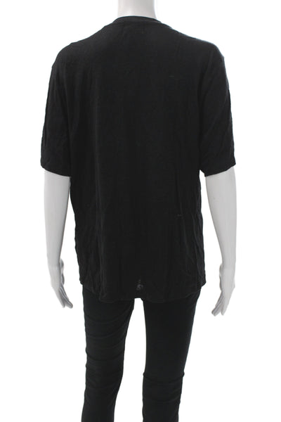 Marant Etoile Womens Black Cotton Crew Neck Graphic T-Shirt Size M