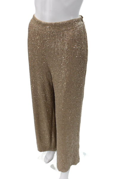 Trina Turk Womens Dress Pants Beige Striped Polyester Spandex Size M