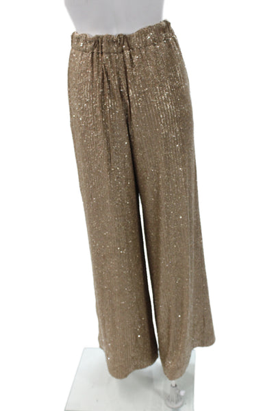 Trina Turk Womens Dress Pants Beige Striped Polyester Spandex Size M