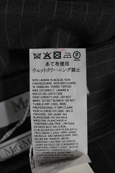Max Mara Unisex Dress Pants Dark Gray Striped 98% Virgin Wool Size 6