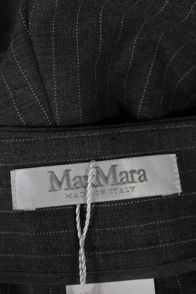 Max Mara Unisex Dress Pants Dark Gray Striped 98% Virgin Wool Size 6
