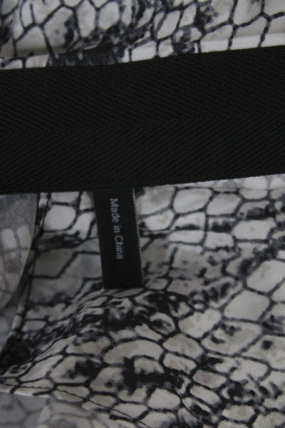 Theory Womens Maxi Black Animal Print Cotton Synthetic Jute Skirt Size L