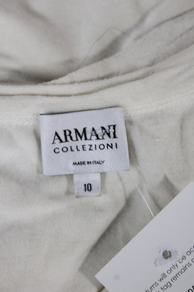 Armani Collezioni Womens Basic Tank White Cotton Round Neck Sleeveless Size 10