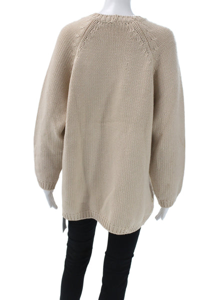 Jil Sander Unisex Pullover Sweater Beige Wool Size L