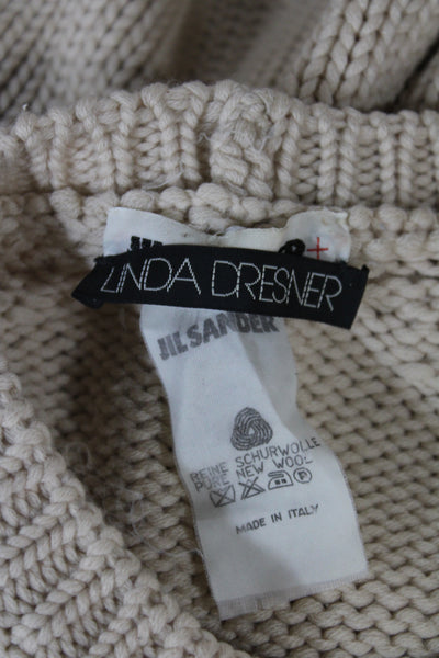 Jil Sander Unisex Pullover Sweater Beige Wool Size L