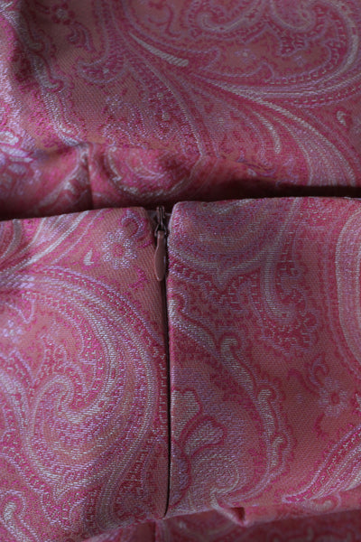 Bernard Zins Women Dress Pants Pink Paisley Zip Closure Size 12