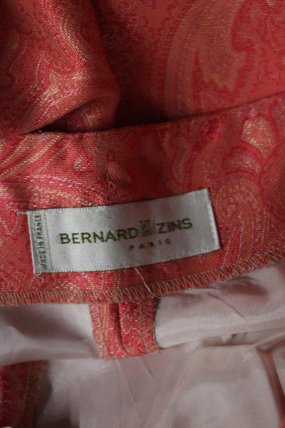 Bernard Zins Women Dress Pants Pink Paisley Zip Closure Size 12