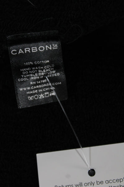 Carbon 38 Women Cropped Tank Sleeveless Crew Neck Black Zip Size S