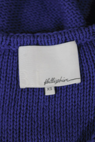 3.1 Phillip Lim Unisex Pullover Sweaters Blue V-Neck 3/4 Sleeve Size XS