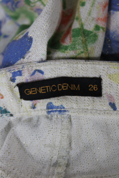 Genetic Denim Women Multi-Color Floral Ankle Jegging Cotton Spandex Size 26