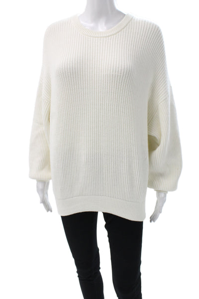 Zara Unisex Pullover Crew Neck Long Sleeve White Size M